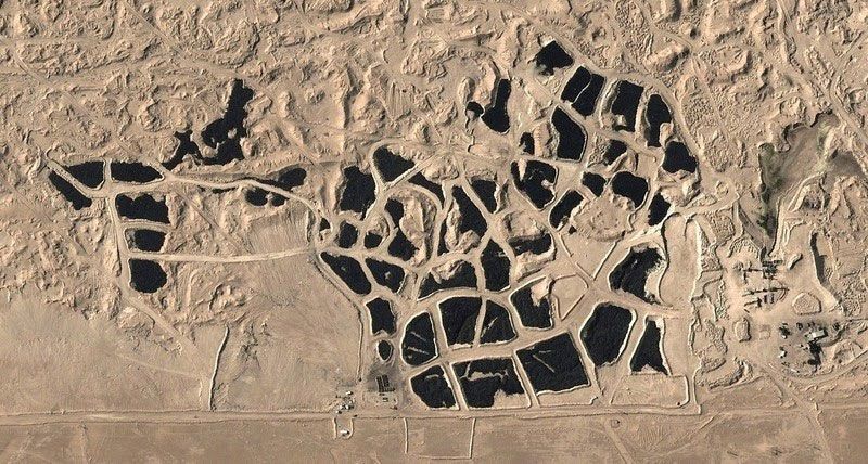 مقبرة الإطارات في الكويت عبر الأقمار الإصطناعية