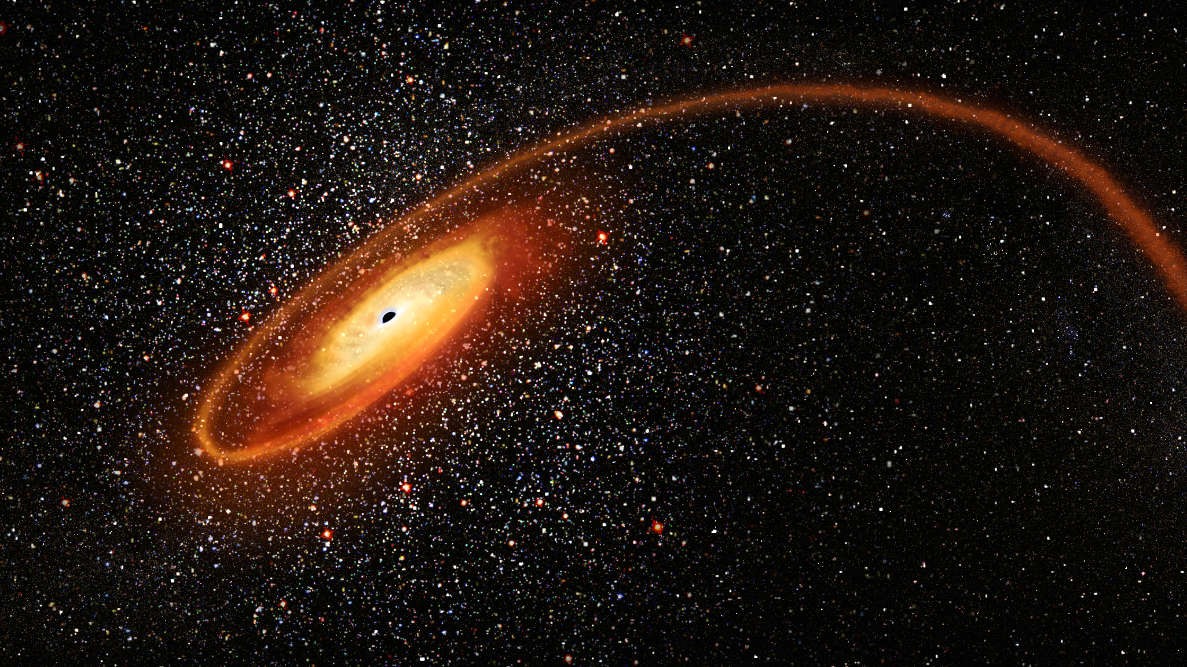 صورة تخيلية لثقب أسود يبتلع نجما