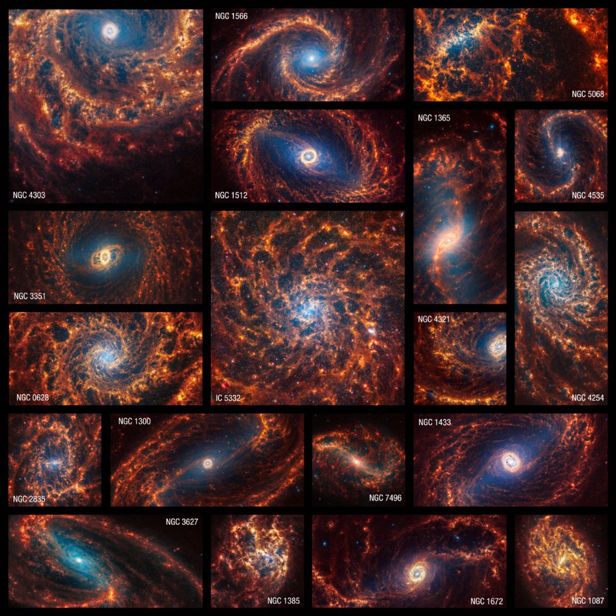 تلسكوب جيمس ويب يلتقط صورًا لـ19 مجرة حلزونية
